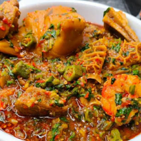 Nigerian Assorted Meat Okra Soup Only
